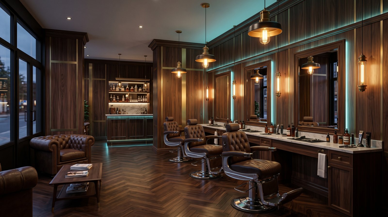 Interior Barbería de Lujo